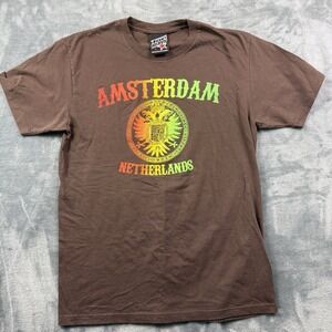 Top Heavy T-Shirt Size Medium Brown Amsterdam Netherlands Graphic Shirt